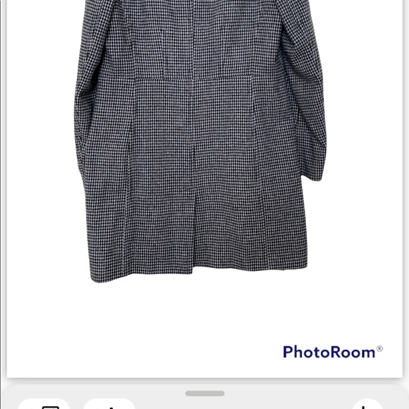 Banana Republic - Houndstooth Black & White Wool Pea Coat - Picture 2 of 7